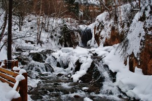 winter time at roughlock falls in Spearfish Canyon