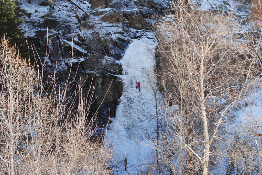 photo Ice Climber on Bridal Veil Falls Spearfish Canyon South Dakota