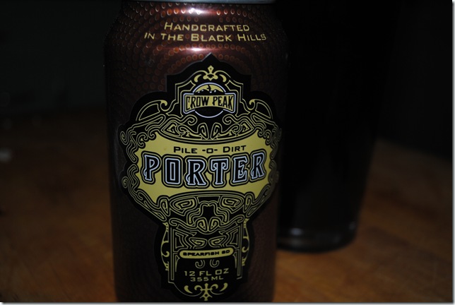 Pile O' Dirt Porter, brewed in Spearfish SD by Crow Peak Brewing Company photo of Pile O' Dirt brewed by Crow Peak Brewery in Spearfish SD