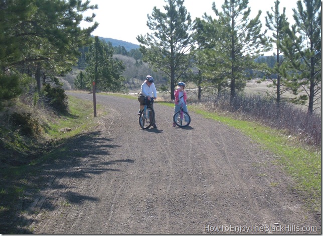 image two bicycle riders on the George S Mickelson Trail in South Dakta