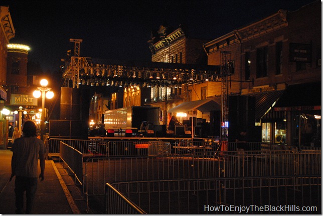 They are preparing the stage for the Kool Deadwood Nites Concerts photo Deadwood Main Street Concert setup
