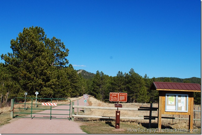 Here is where you get on the Mickelson Trail near Crazy Horse Monument photo of Mickelson Trail The Mountain Trailhead