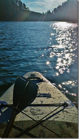 photo of a stand up paddleboard on pactola lake